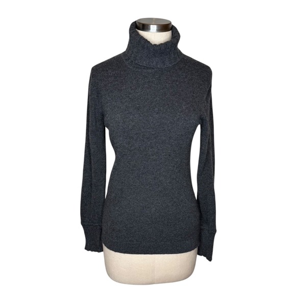 KINROSS CASHMERE Women's Charcoal Gray Turtleneck Sweater Size S 100% Cashmere - Picture 1 of 5